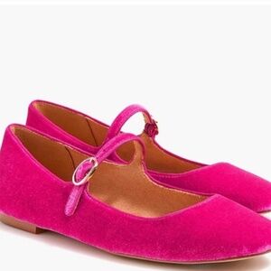 NEW J Crew Velvet Mary Jane Flats